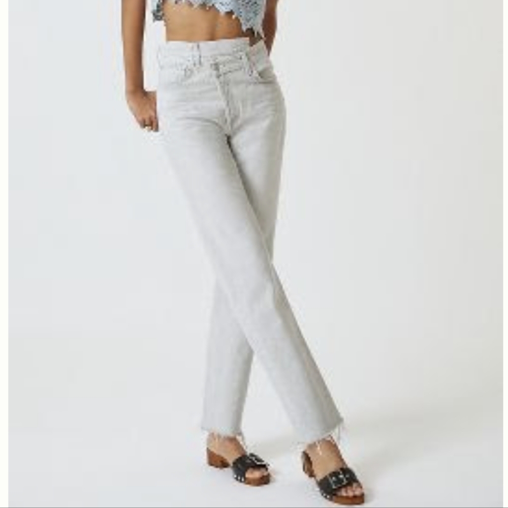 NWT Agolde Criss Cross Straight High Rise Jeans in Coin  Size 27
